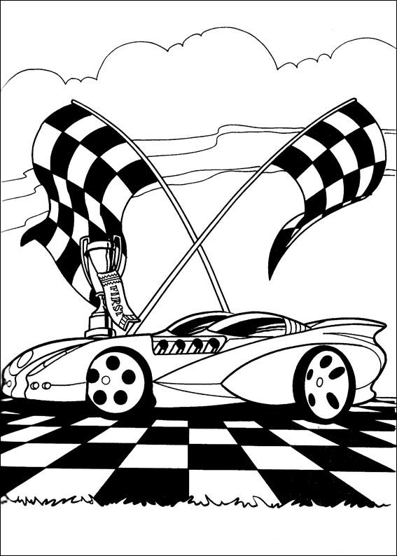 Plansa de colorat cu Hot Wheels 12 4